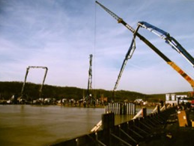 Lafarge manufacturing plant concrete foundation being poured