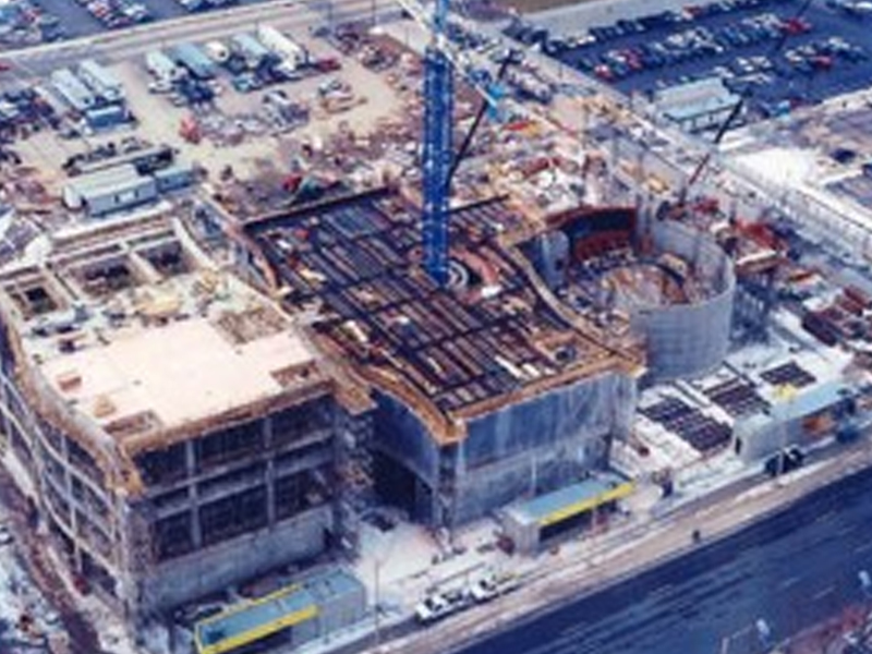 National Underground Railroad Freedom Center showing construction of cast-in-place structural and architectural elements