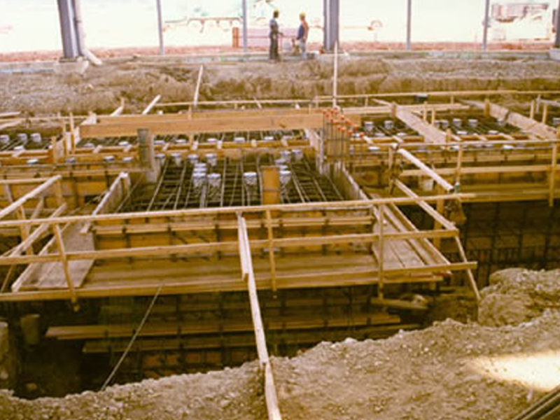 AIDA, Inc industrial concrete construction project with support for heavy machinery bases